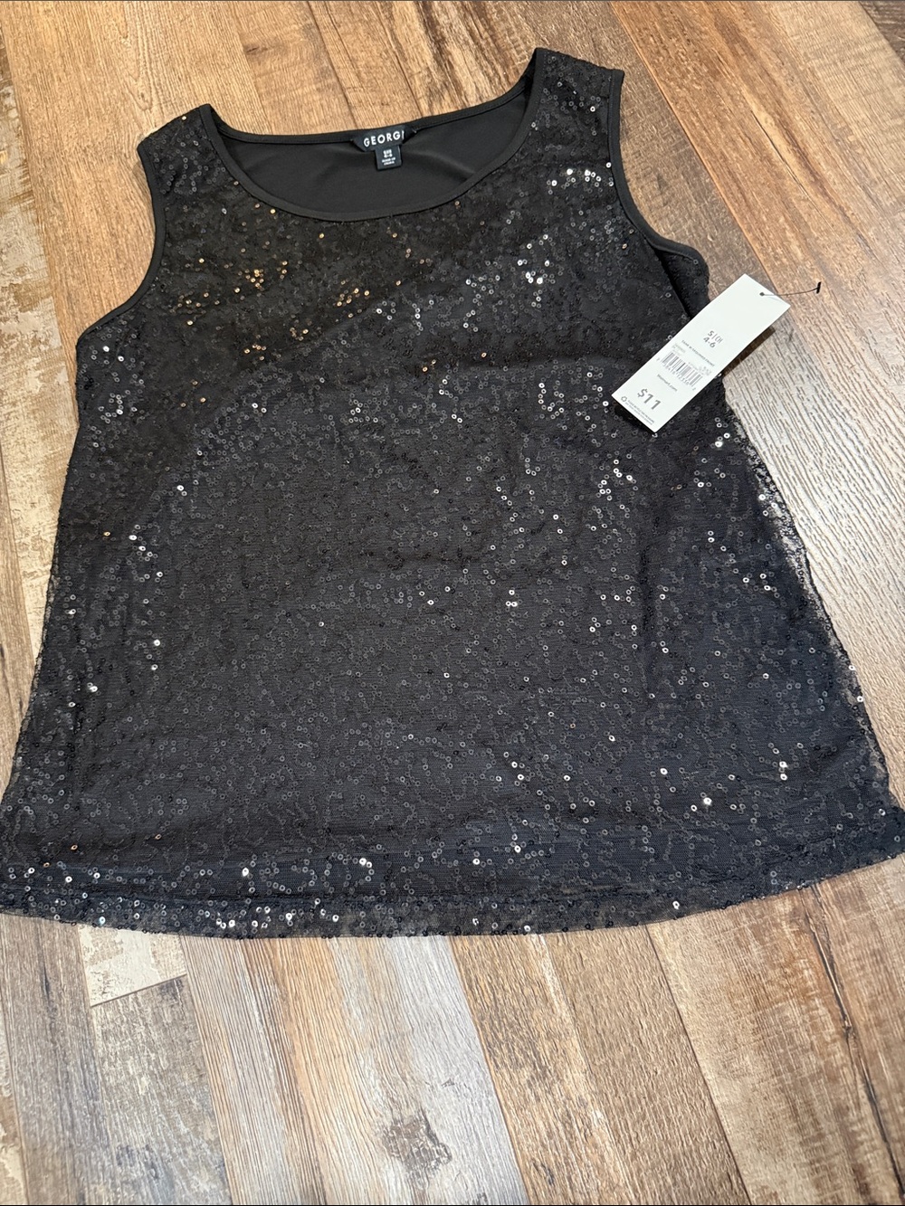 George Black Sequin Tank Top